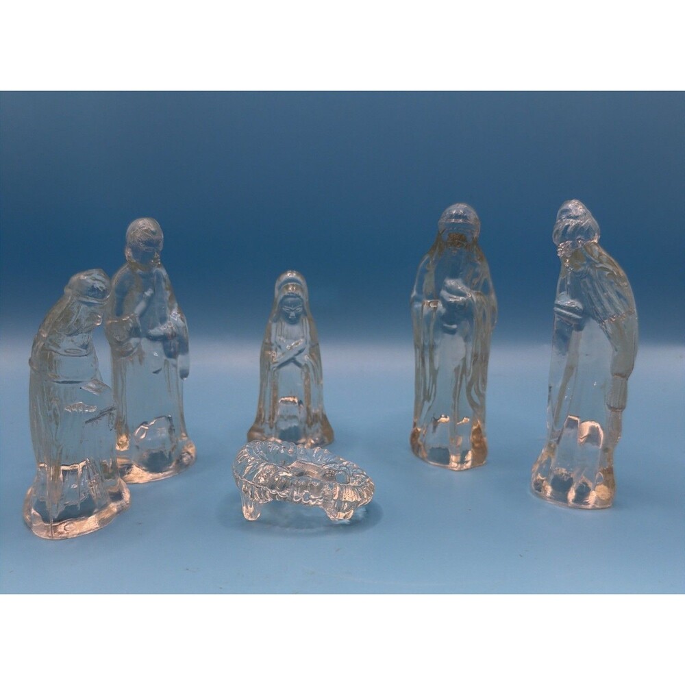 Nativity Glass Figurines - Marry, Joseph, Wiseman, Jesus - Windsor Collection